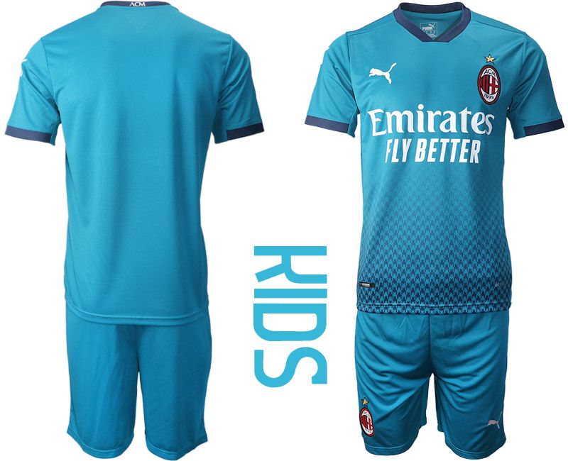 Youth 2020-2021 club AC milan away blue Soccer Jerseys->ac milan jersey->Soccer Club Jersey